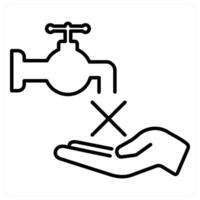 No Water icon concept in black line color vector