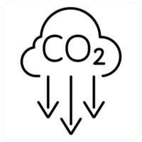 Co2 Reduction icon concept in black line color vector
