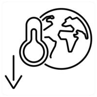 Temperature Decrease icon concept in black line color vector