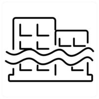 Sea Level Rise icon concept in black line color vector
