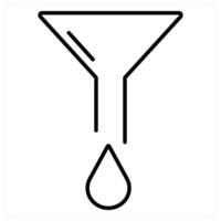 Filter icon in black line color vector
