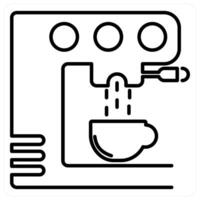 Coffee Machine icon in black line color vector