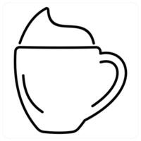 Latte Coffee icon concept in black line color vector