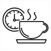 Coffee Break icon concept in black line color vector