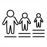 Equity icon concept in black line color vector