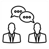 Conversation icon concept in black line color vector