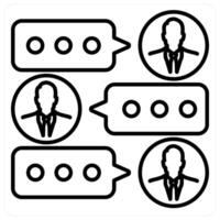 Group Chat icon concept in black line color vector