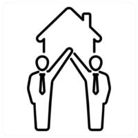 Neighbourhood icon concept in black line color vector