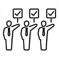 Collective Action icon concept in black line color vector