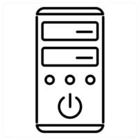System Unit icon concept in black line color vector