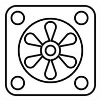 System Fan icon concept in black line color vector
