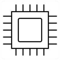 CPU Processor icon concept in black line color vector