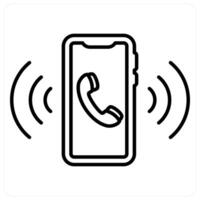 Phone icon concept in black line color vector