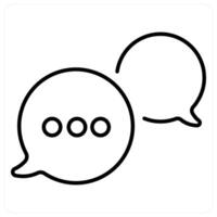 Live Chat icon concept in black line color vector