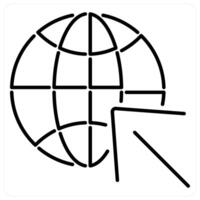 Website icon concept in black line color vector