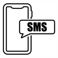 SMS icon concept in black line color vector