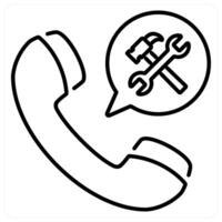 Assistance concept in black line color vector