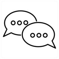 Message and chat icon concept in black line color vector