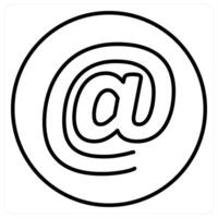 At The Rate icon concept in black line color vector