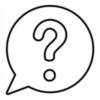 Query and help icon concept in black line color vector