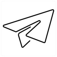 Paper Plane icon concept in black line color vector