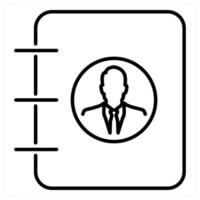 Contact Book icon concept in black line color vector