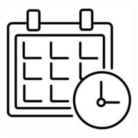 Appointment and schedule icon concept in black line color vector