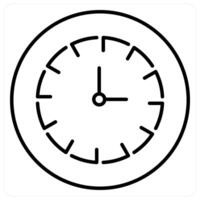 Clock and time icon concept in black line color vector