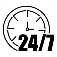 24 Hour icon concept in black line color vector