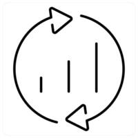 Analysis ans stats icon concept in black line color vector