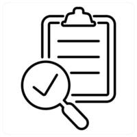 Evaluation and document icon concept in black line color vector