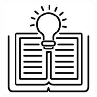 Knowledge icon concept in black line color vector