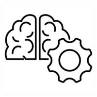 Logic icon concept in black line color vector