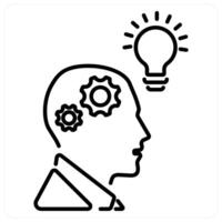 Critical Thinking icon concept in black line color vector