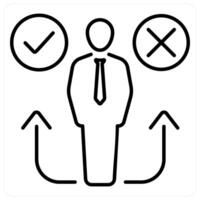 Decision Making icon concept in black line color vector