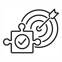 Solution and query icon concept in black line color vector