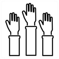 Social Participation icon concept in black line color vector