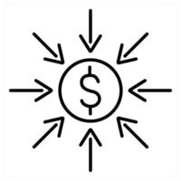 Contribution icon concept in black line color vector