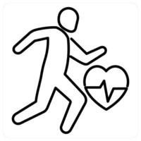 Exercise icon in black line color vector