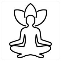 Yoga icon in black line color vector