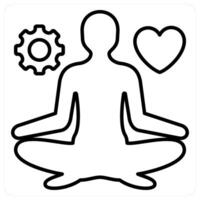 Stress management icon concept in black line color vector