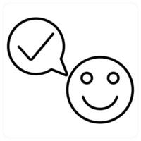 Feedback concept in black line color vector