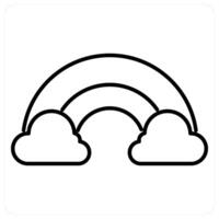 Rainbow icon concept in black line color vector