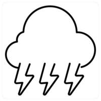 Thunder Storm icon concept in black line color vector