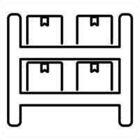 Warehouse icon concept in black line color vector