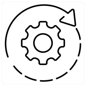 Optimization and configuration concept in black line color vector