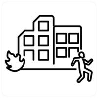 Attack icon concept in black line color vector