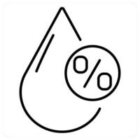 Humidity icon concept in black line color vector