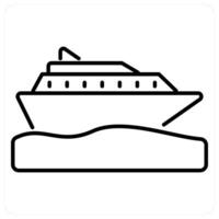 Ship icon concept in black line color vector