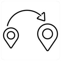 Distance icon concept in black line color vector